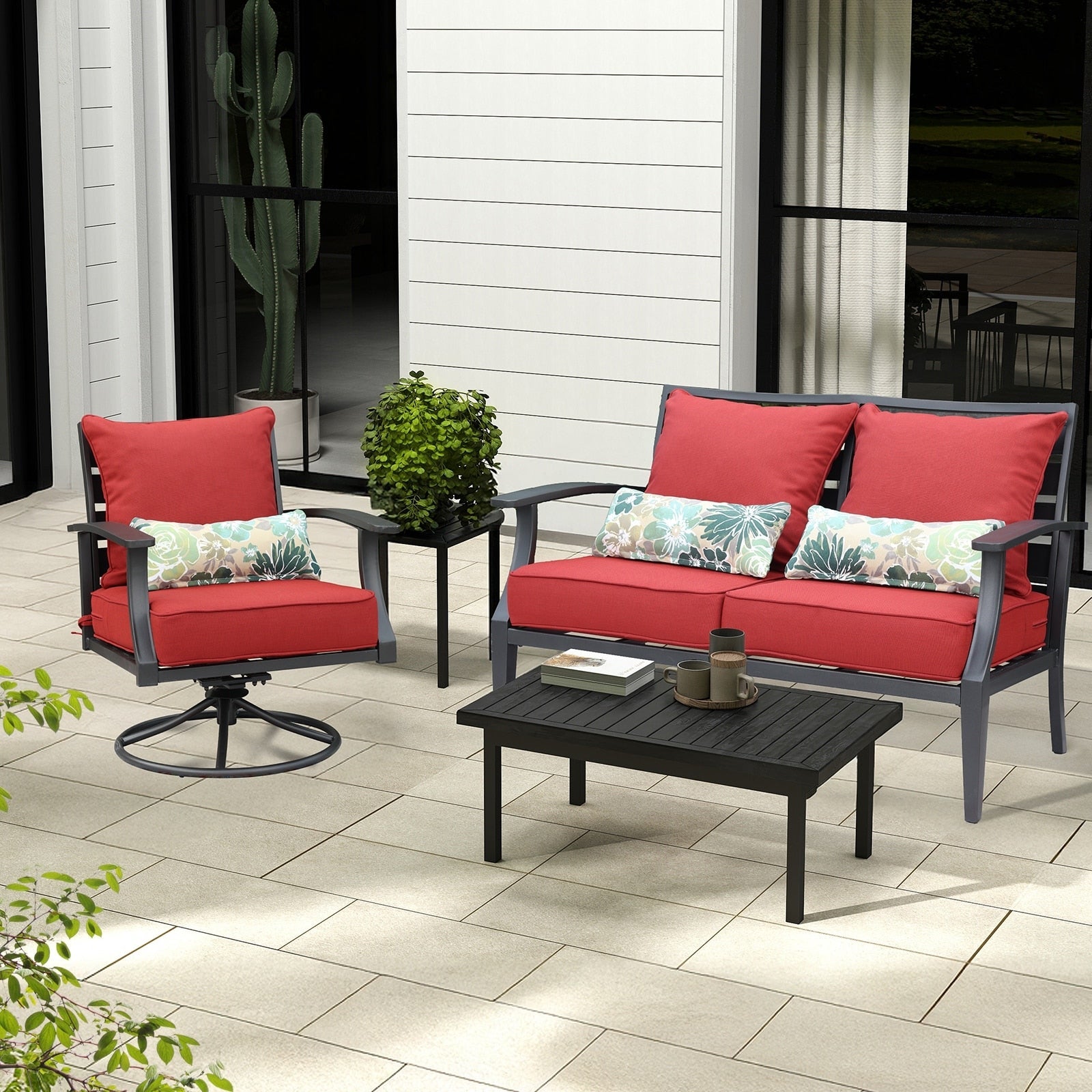 Set di cuscini per sedie da esterno Aoodor 22'' x 24'' (set di 2 sedute, 2 schienali, 2 cuscini) - N/D