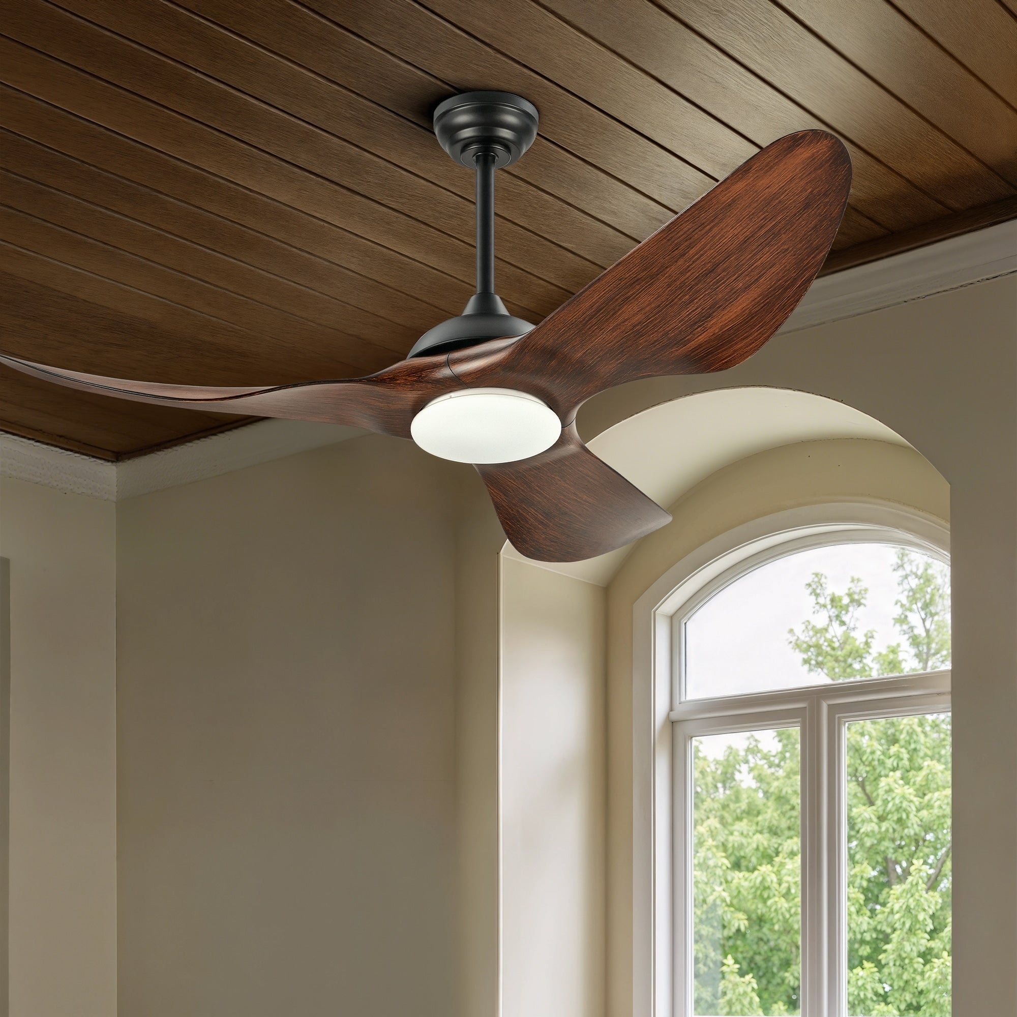 Ventilatore da soffitto a LED impermeabile CO-Z 52 per esterni con luce dimmerabile e telecomando