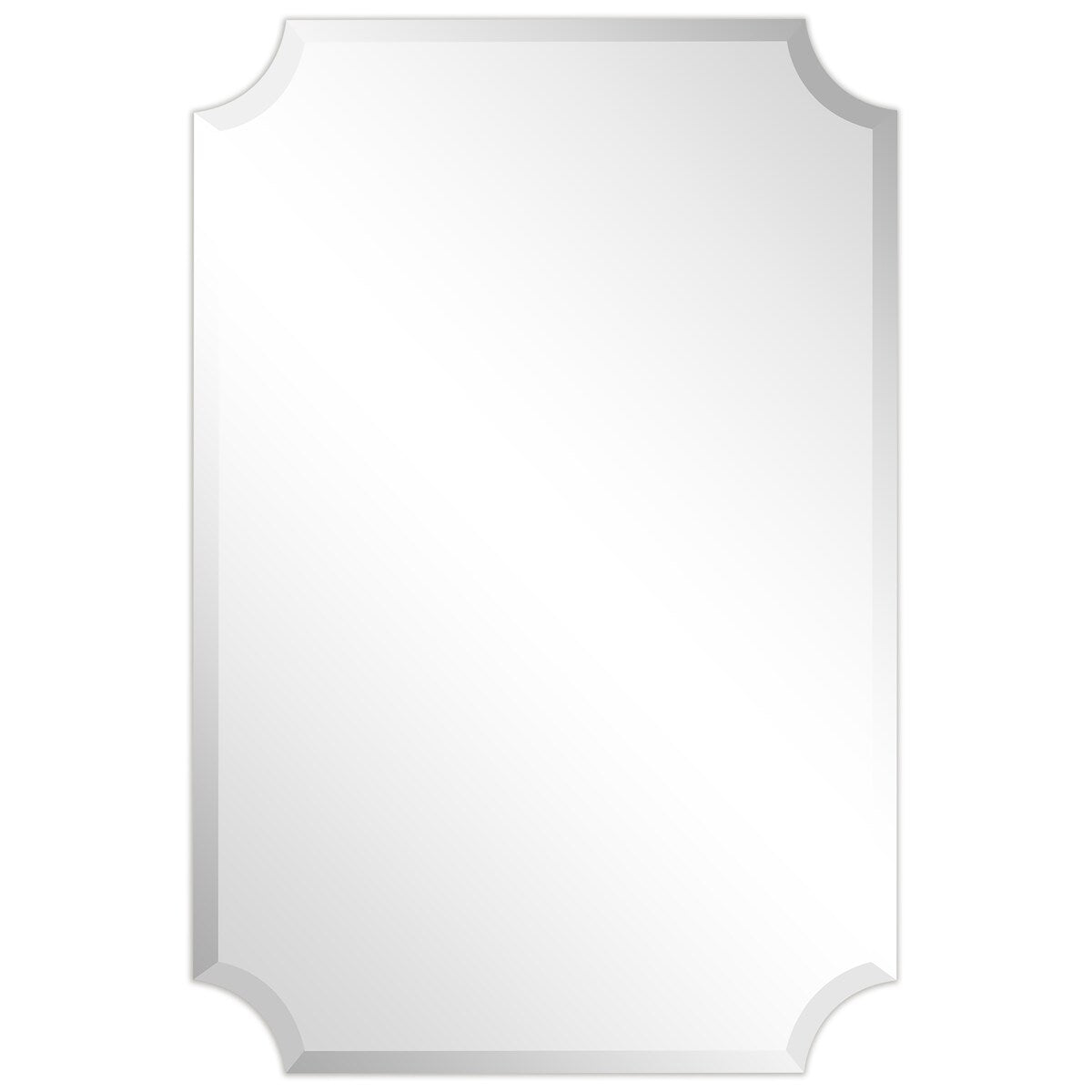 Specchio da parete rettangolare senza cornice, smussato, per bagno, toeletta, camera da letto, con 1 bordo smussato - Trasparente