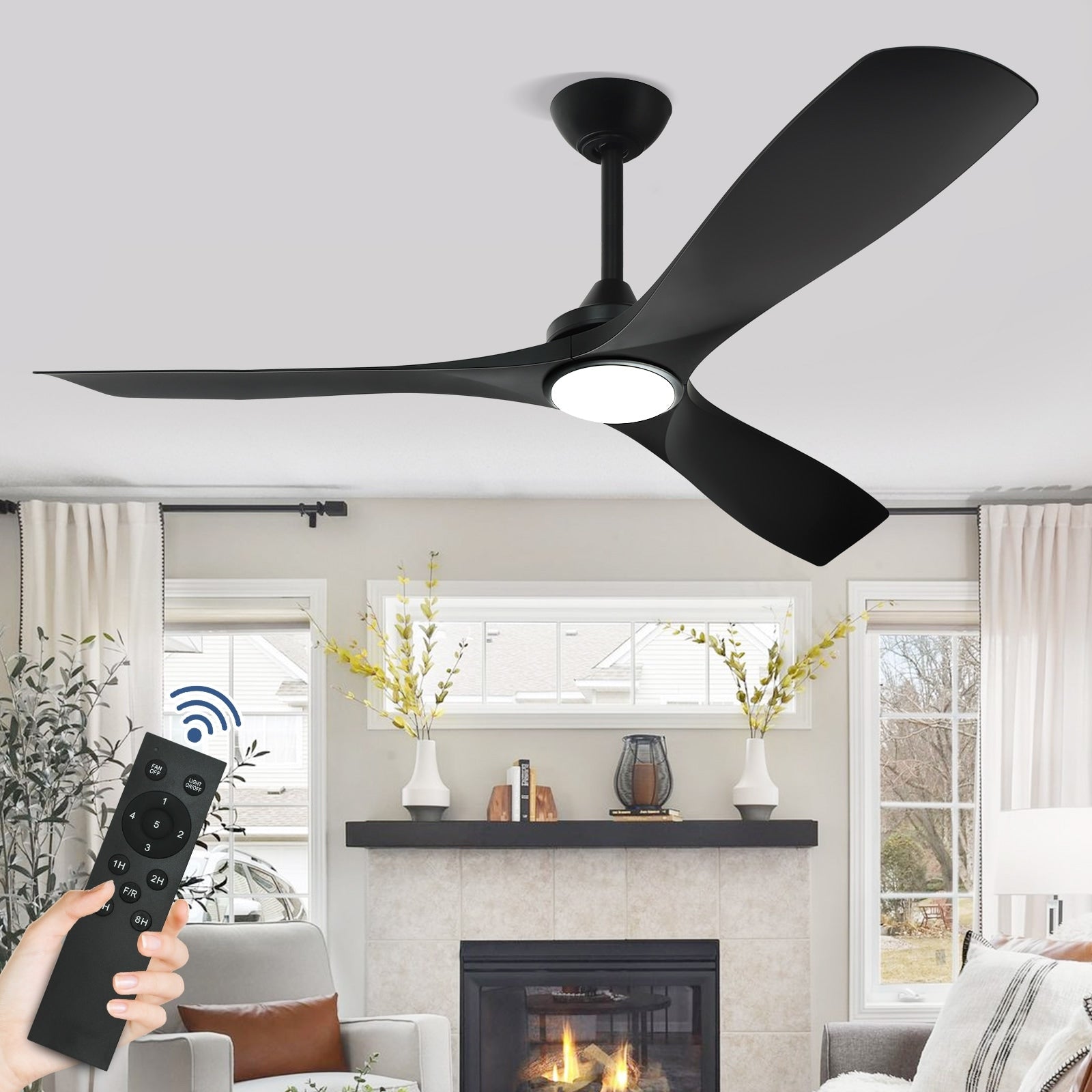 Ventilatore da soffitto con luci a filo e telecomando