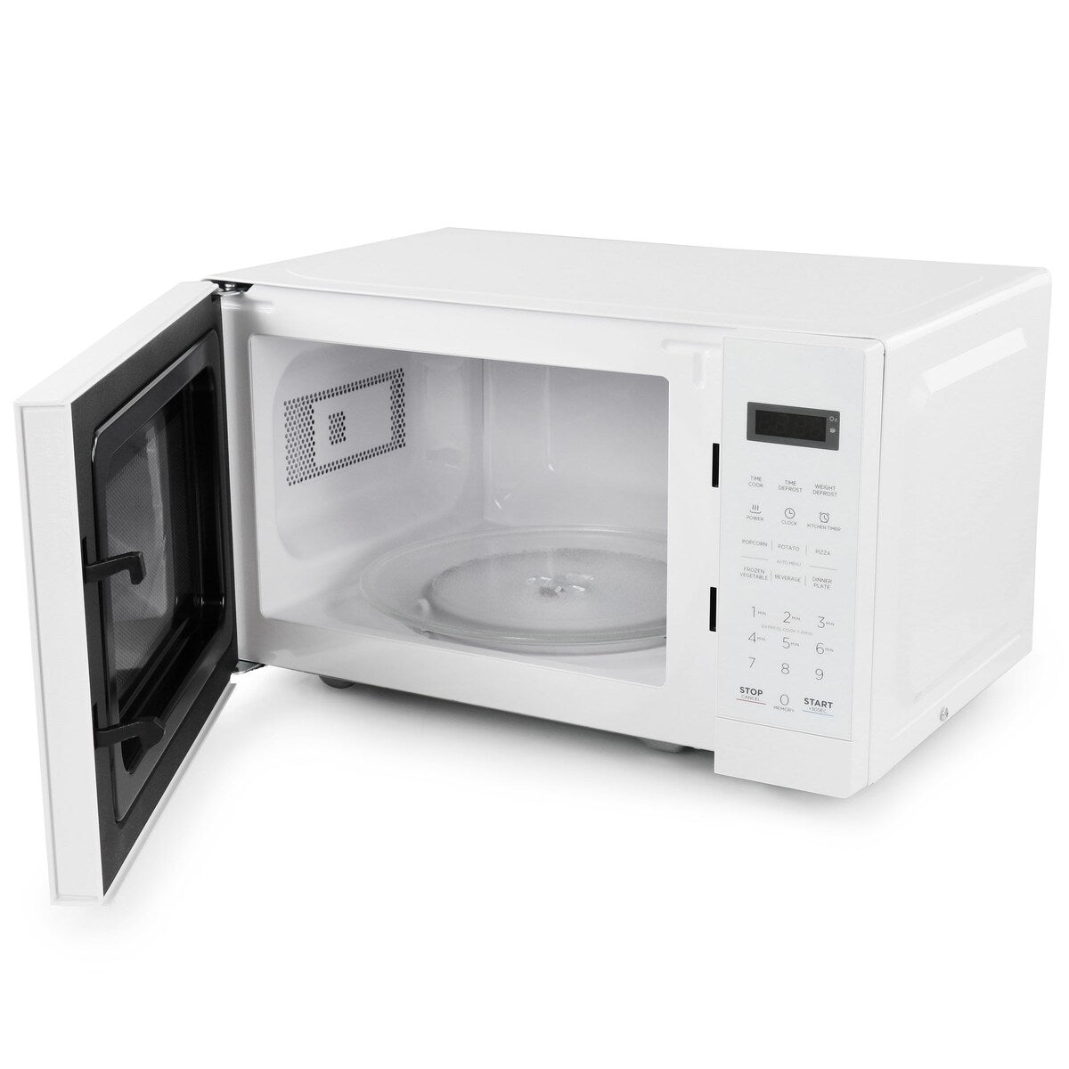 Forno a microonde digitale a LED da 0,7 piedi cubi e 700 watt, colore bianco, con blocco di sicurezza per bambini