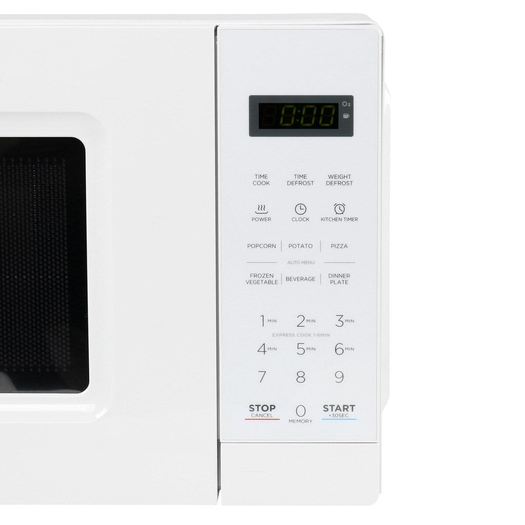 Forno a microonde digitale a LED da 0,7 piedi cubi e 700 watt, colore bianco, con blocco di sicurezza per bambini