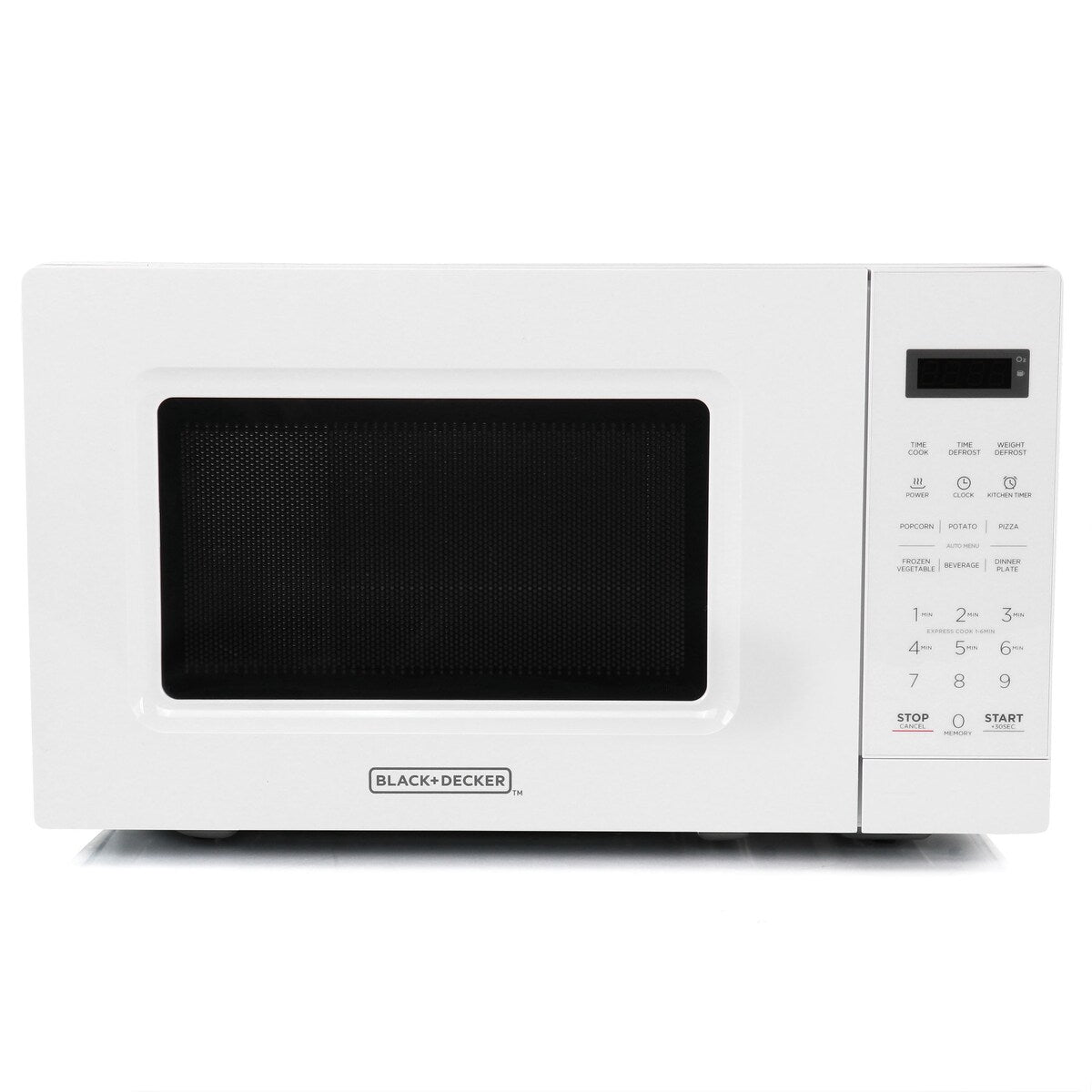 Forno a microonde digitale a LED da 0,7 piedi cubi e 700 watt, colore bianco, con blocco di sicurezza per bambini