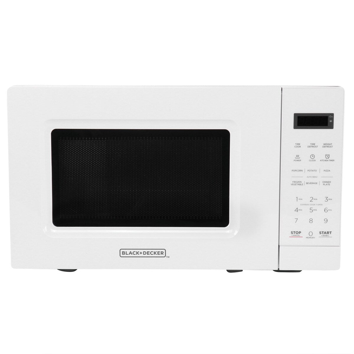 Forno a microonde digitale a LED da 0,7 piedi cubi e 700 watt, colore bianco, con blocco di sicurezza per bambini