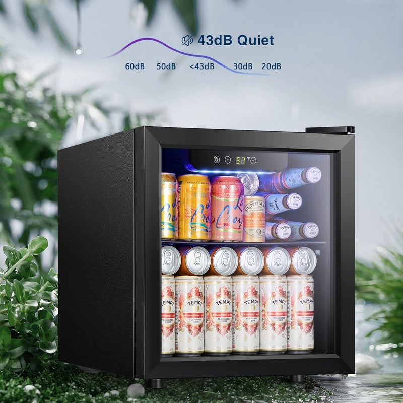 Frigorifero per bevande da 1,3 piedi cubi - Mini frigorifero da 48 lattine e 12 bottiglie con porta in vetro, controllo touch elettronico