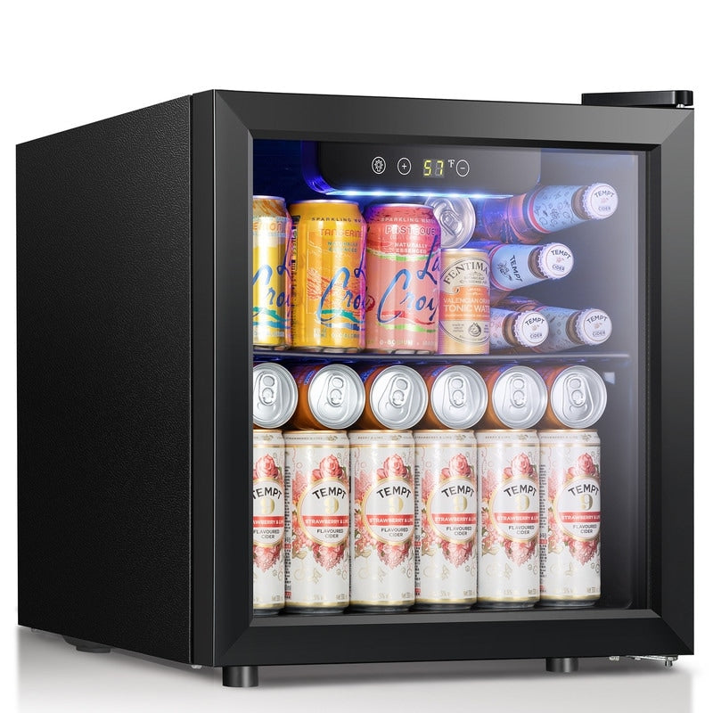 Frigorifero per bevande da 1,3 piedi cubi - Mini frigorifero da 48 lattine e 12 bottiglie con porta in vetro, controllo touch elettronico