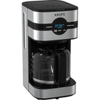 Macchina per caffè digitale da 10 tazze, acciaio inossidabile nero, preparazione programmabile, pausa e servizio automatici