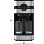Macchina per caffè digitale da 10 tazze, acciaio inossidabile nero, preparazione programmabile, pausa e servizio automatici