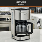 Macchina per caffè americano da 10 tazze, display digitale, finitura in acciaio inossidabile, timer programmabile, spegnimento automatico