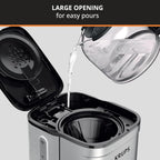 Macchina per caffè americano da 10 tazze, display digitale, finitura in acciaio inossidabile, timer programmabile, spegnimento automatico