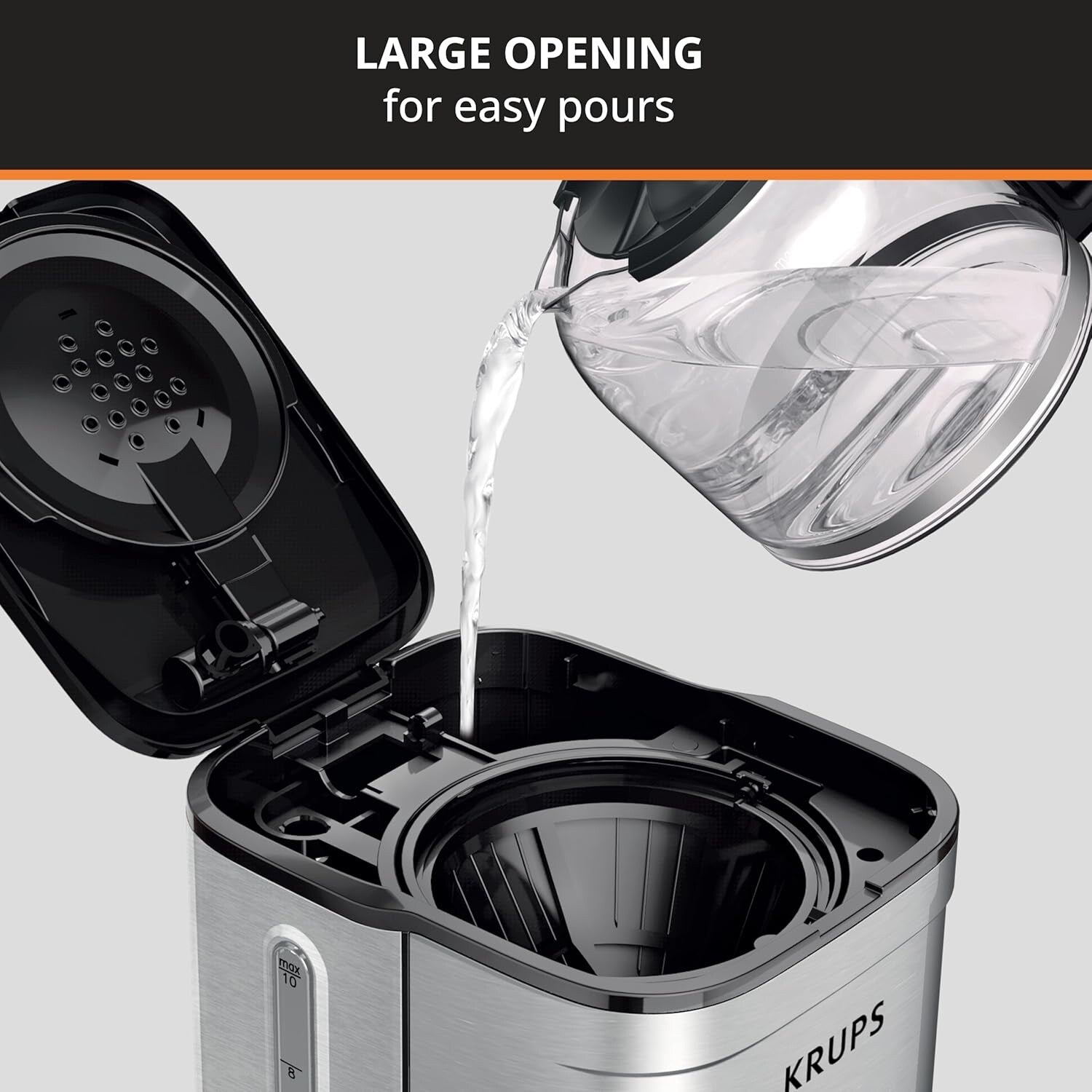 Macchina per caffè americano da 10 tazze, display digitale, finitura in acciaio inossidabile, timer programmabile, spegnimento automatico