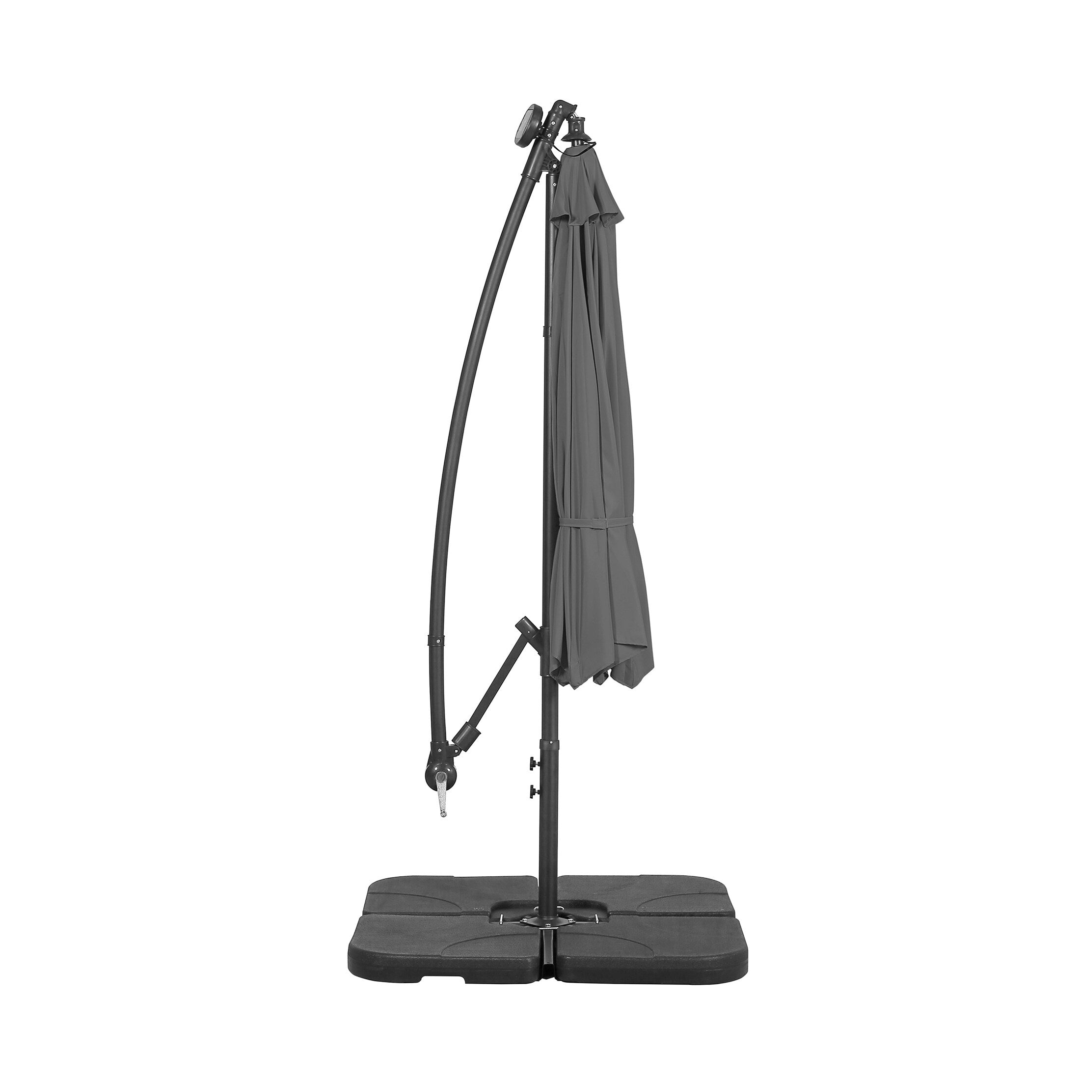 Ombrellone da giardino illuminato a energia solare da 10 piedi con base