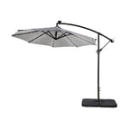 Ombrellone da giardino illuminato a energia solare da 10 piedi con base