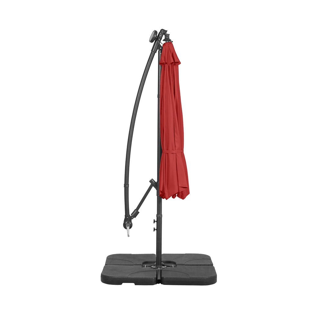 Ombrellone da giardino illuminato a energia solare da 10 piedi con base