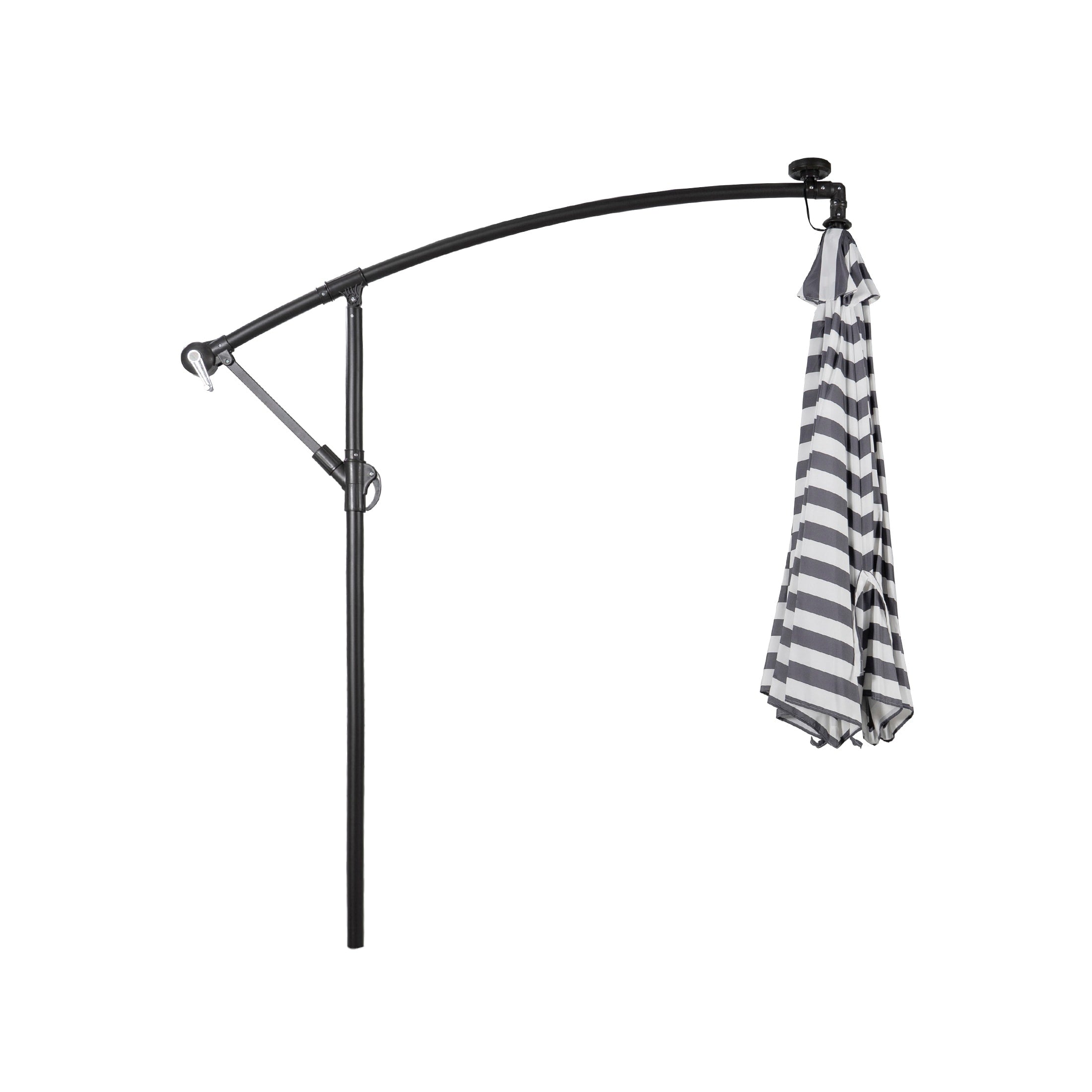 Ombrellone da giardino illuminato a energia solare da 10 piedi con base