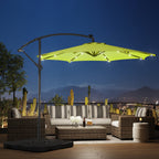 Ombrellone da giardino illuminato a energia solare da 10 piedi con base