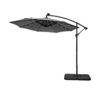 Ombrellone da giardino illuminato a energia solare da 10 piedi con base