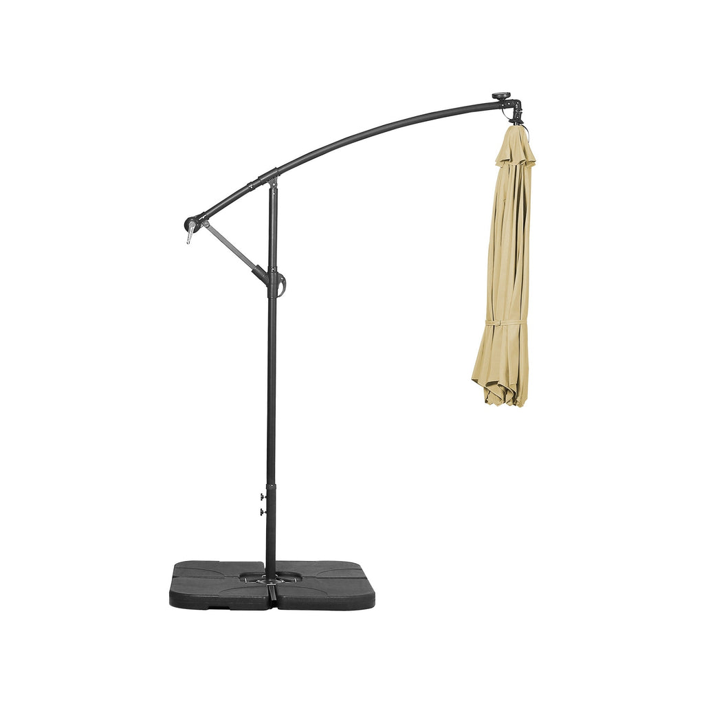 Ombrellone da giardino illuminato a energia solare da 10 piedi con base