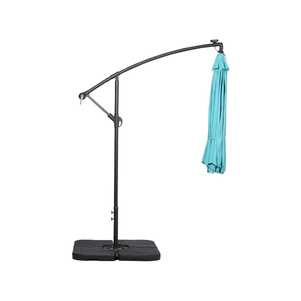 Ombrellone da giardino illuminato a energia solare da 10 piedi con base