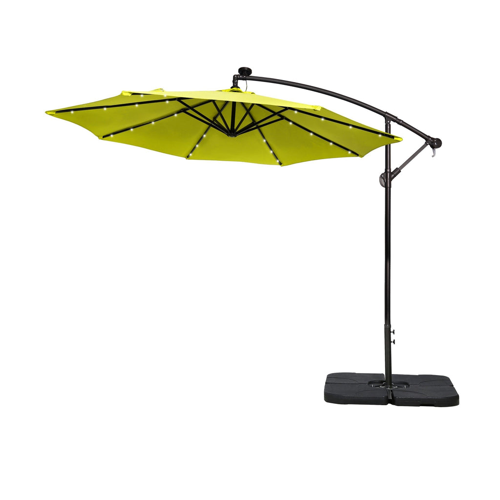 Ombrellone da giardino illuminato a energia solare da 10 piedi con base
