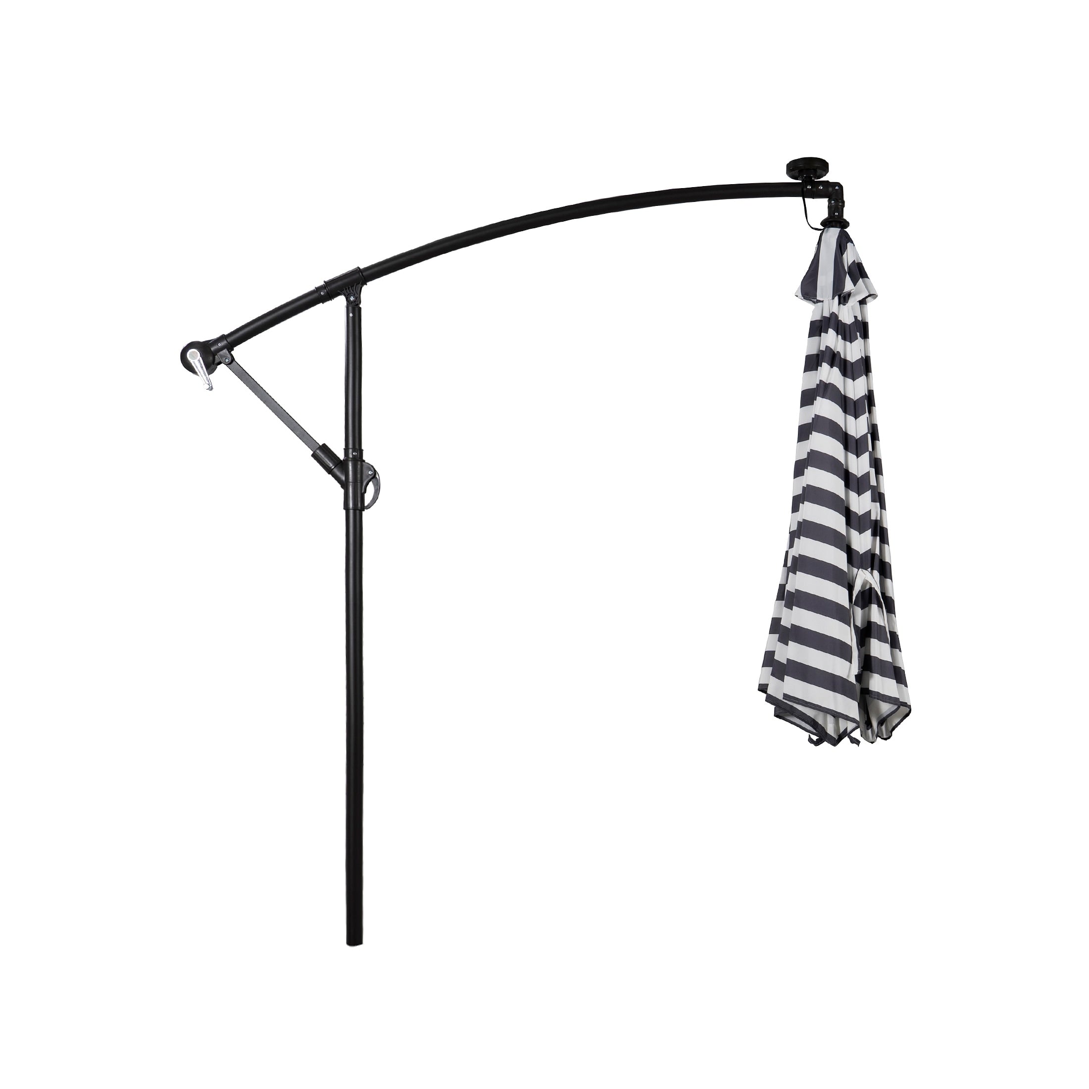 Ombrellone da giardino illuminato a energia solare da 10 piedi con base