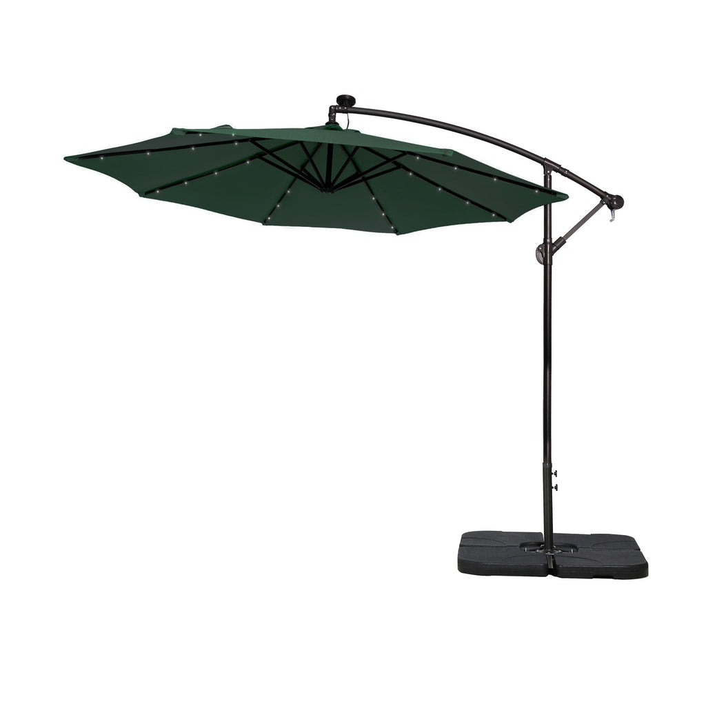 Ombrellone da giardino illuminato a energia solare da 10 piedi con base