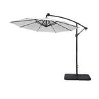Ombrellone da giardino illuminato a energia solare da 10 piedi con base