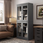 Libreria a 6 ripiani in legno massello al 100% con ante opzionali di Palace Imports