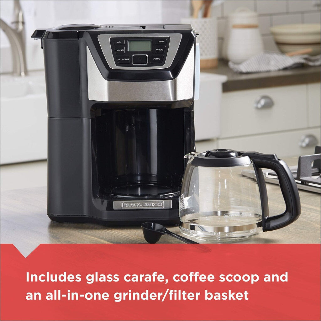 Macchina per caffè macinato e infusore da 12 tazze, CM5000B, programmabile 24 ore, macinacaffè integrato, Sneak-A-Cup, filtro lavabile permanente