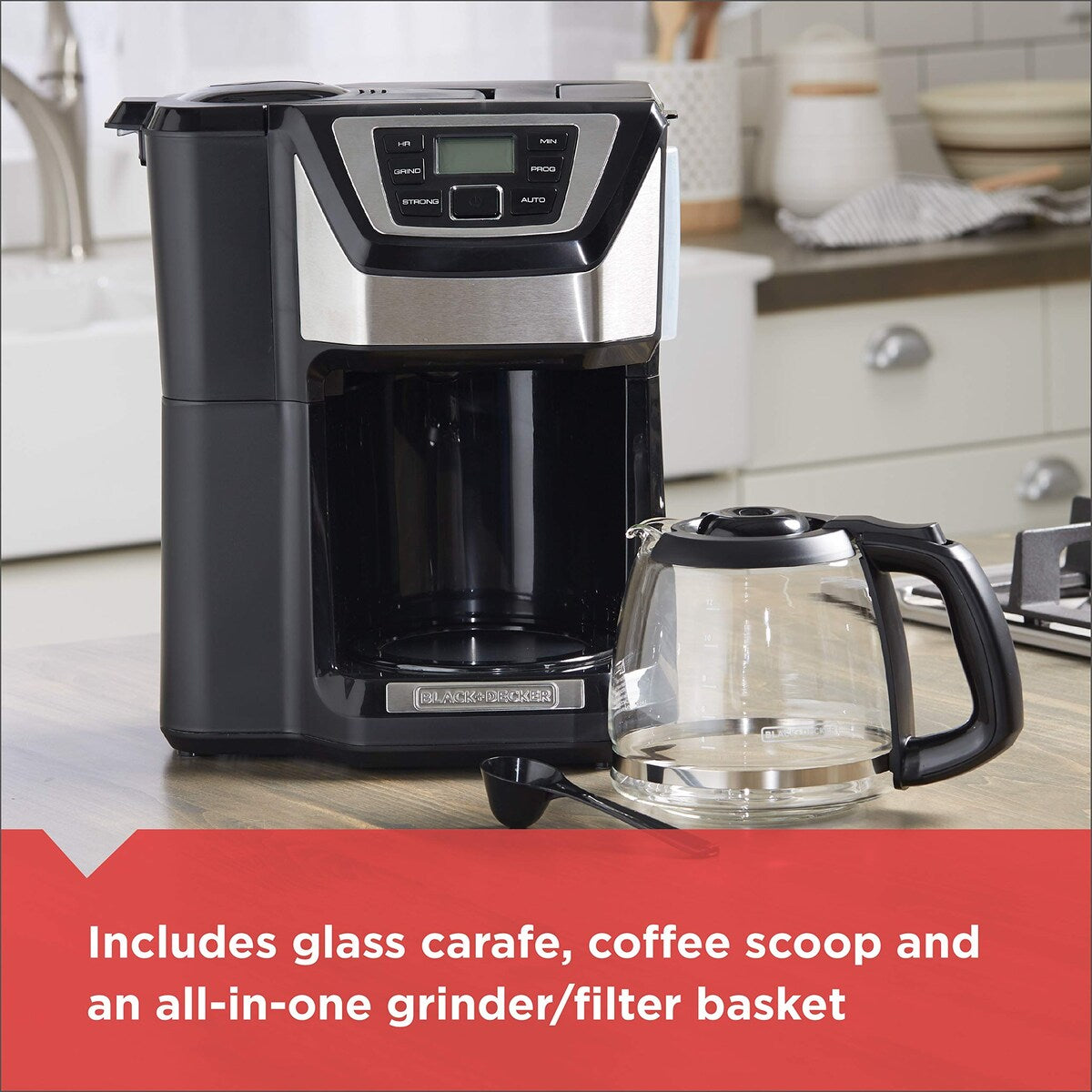 Macchina per caffè macinato e infusore da 12 tazze, CM5000B, programmabile 24 ore, macinacaffè integrato, Sneak-A-Cup, filtro lavabile permanente