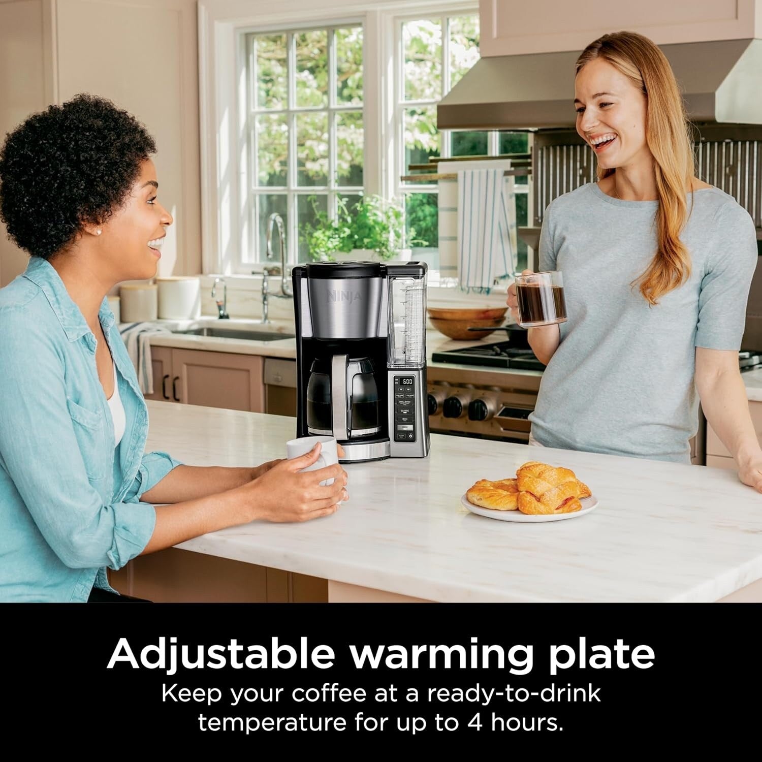 Macchina per caffè programmabile da 12 tazze, 2 stili di infusione, piastra calda regolabile, serbatoio da 60 once, infusione ritardata, acciaio inossidabile nero