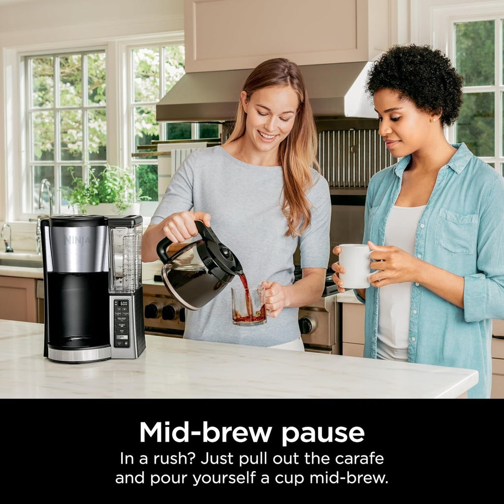 Macchina per caffè programmabile da 12 tazze, 2 stili di infusione, piastra calda regolabile, serbatoio da 60 once, infusione ritardata, acciaio inossidabile nero