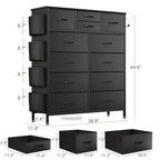 Cassettiera alta in tessuto con 12 cassetti per camera da letto