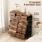 Cassettiera alta in tessuto con 12 cassetti per camera da letto