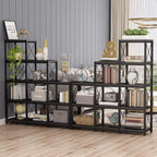 Libreria a scala con 12 ripiani, libreria angolare industriale