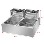 Friggitrice elettrica a doppio cilindro in acciaio inossidabile da 12,7 QT/12 L