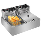 Friggitrice elettrica a doppio cilindro in acciaio inossidabile da 12,7 QT/12 L