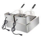 Friggitrice elettrica a doppio cilindro in acciaio inossidabile da 12,7 QT/12 L