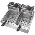 Friggitrice elettrica a doppio cilindro in acciaio inossidabile da 12,7 QT/12 L