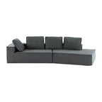 125 Elegante divano letto moderno per interni con chaise longue, dalle linee pulite, per soggiorno, beige
