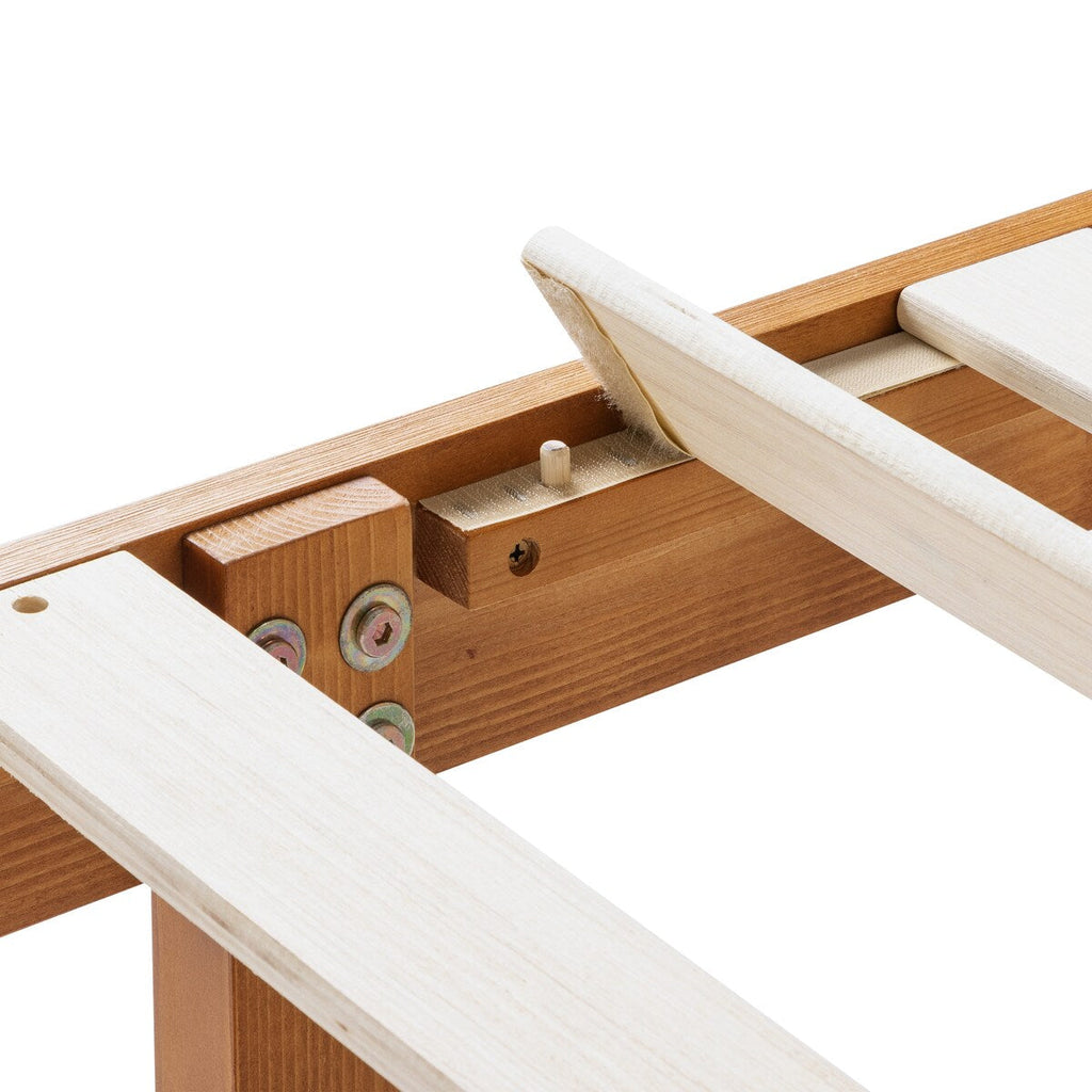12 Letto a piattaforma classico in legno massello