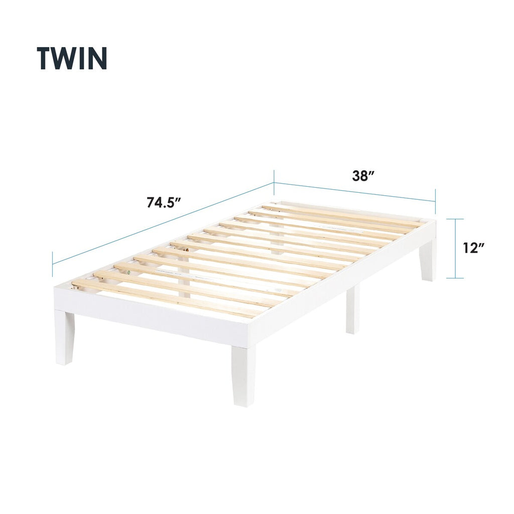 12 Letto a piattaforma classico in legno massello