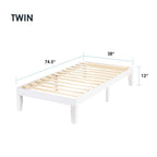 12 Letto a piattaforma classico in legno massello