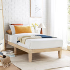 12 Letto a piattaforma classico in legno massello