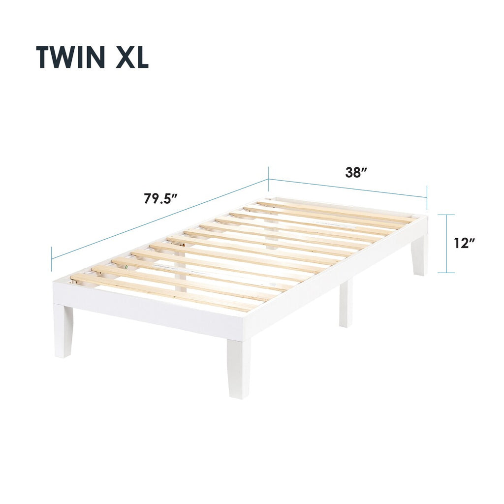12 Letto a piattaforma classico in legno massello