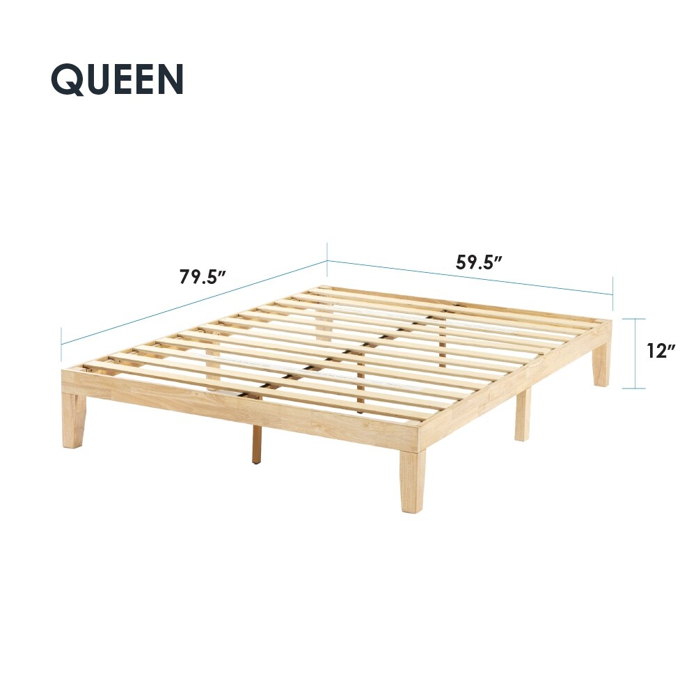 12 Letto a piattaforma classico in legno massello