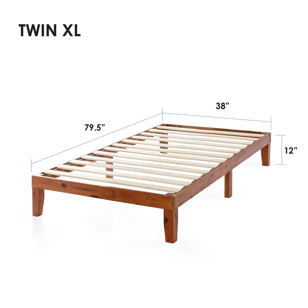 12 Letto a piattaforma classico in legno massello