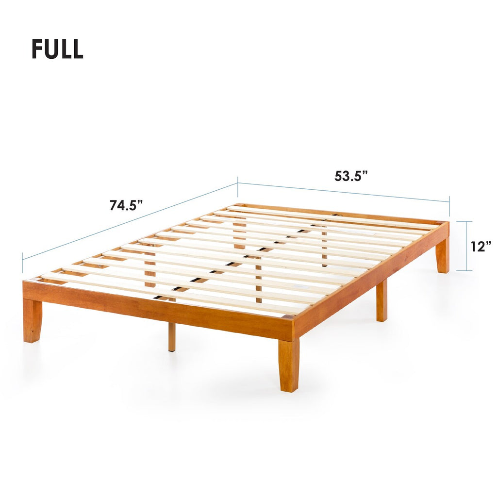 12 Letto a piattaforma classico in legno massello