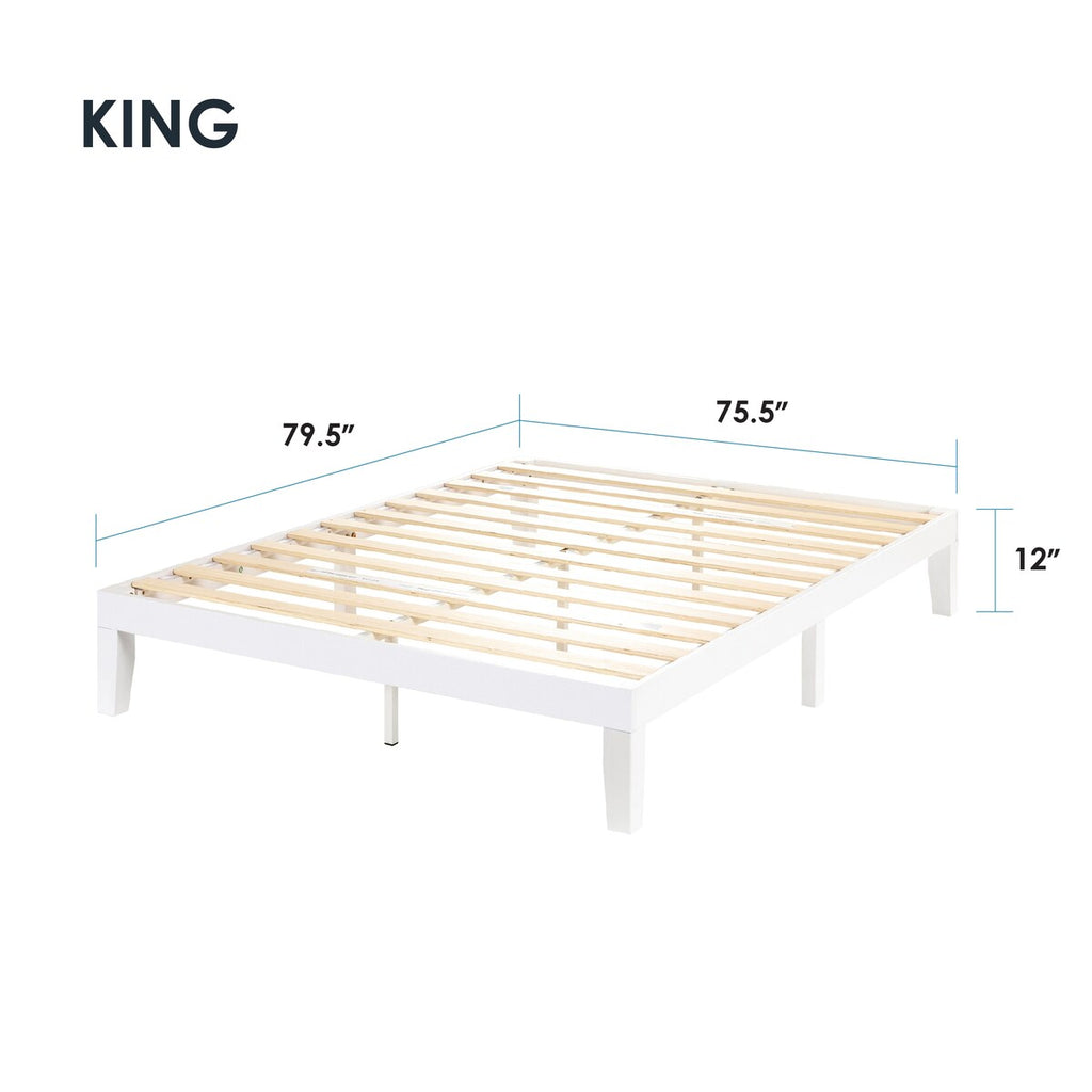 12 Letto a piattaforma classico in legno massello