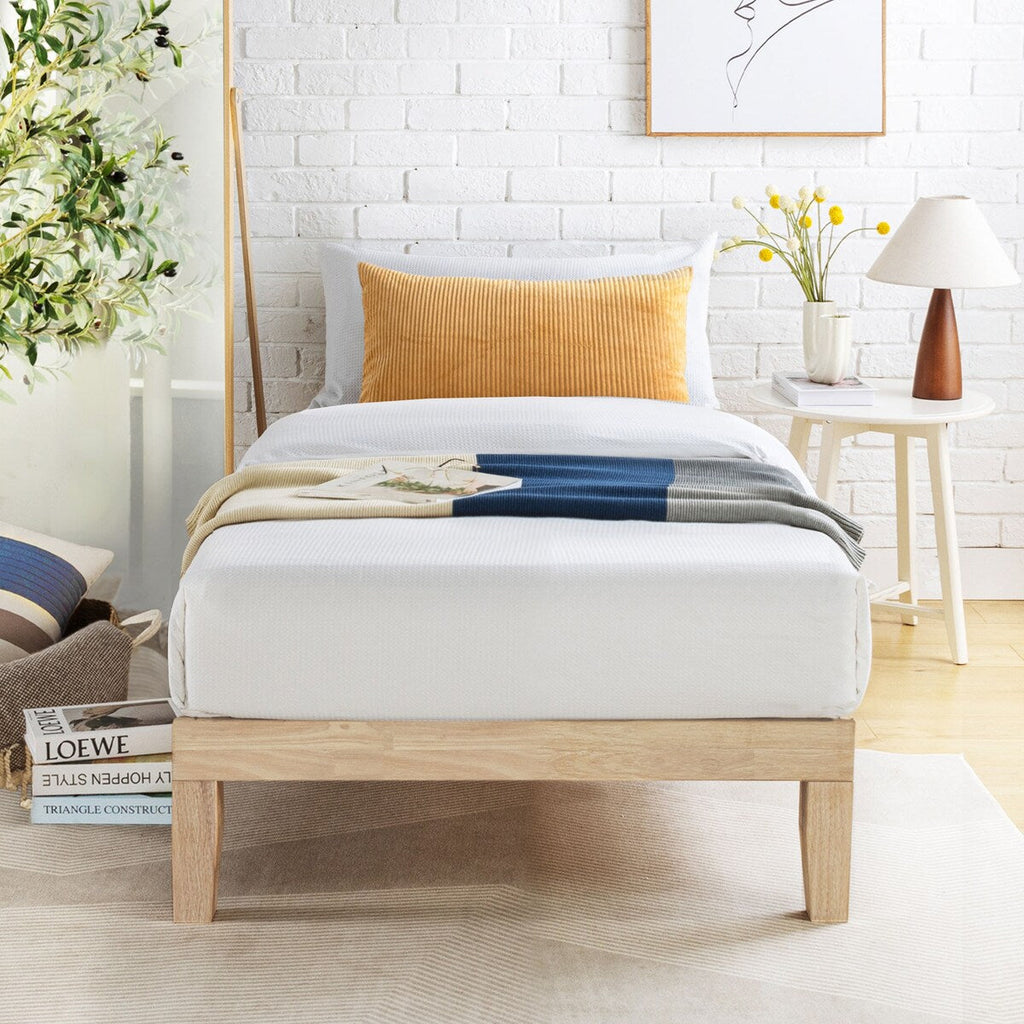 12 Letto a piattaforma classico in legno massello